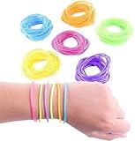 Super Z Outlet 80s Colorful Retro Rock Pop Star Rainbow Diva Disco Jelly Neon Gel Stretchable Bracelets Bands for Theme Events, Colorful Assortment, Assorted Toy Party Favor Prizes (288)