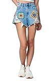 [BLANKNYC] Women's Five Pocket Hi Rise Cut Off Denim Shorts, Fashionable & Stylish, The Barrow, Wildest Rhythm, 25