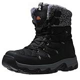 TRAILBLITZ Men's Winter Snow Boots Water Resistant Non Slip Warm Outdoor Lightweight Comfortable Durable 7.1 IN Height Hiking Shoes (11 Men, Black)