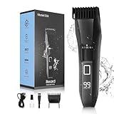 Beatslm Beard Trimmer for Men, 20 Length Adjustable, Cordless Waterproof Clippers, Stainless Steel T-Blade for Precision Facial Hair Trimming with 2 Guide Combs, Travel Lock, LED Display