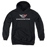Youth Hoodie: Chevy- Modern Corvette Logo Pullover Hoodie Size YM