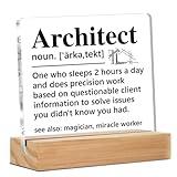 Architect Gifts for Men Women, Funny Architecture Architectural Engineering Gifts, Architect Definition Clear Desk Decorative Sign Office Home Acrylic Decor