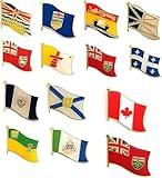 Canadian Province and Territory Flag Lapel Pins, Enamel Tie & Hat Pin Badges for all Canadian Provinces and Territories (Complete Pin Set, Canadian Province and Territories)
