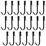 KALIONE 20 Pcs J Shaped Hook Snap On Hook Stainless Steel Hanger Clip-on Hook Wire Rack Hook Hanging Sink Grid Hook for Kitchen, Bedroom, Office, Wire Shelf(Black)