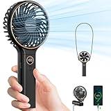 SWEETFULL Handheld Fan, Portable Fan, 5000mAh Rechargeable Battery, 6 Speed Wind, LED Display, Personal Mini Travel Fan with Backup Power, Hand Held Fan USB Foldable Electric Fan for Women Girl