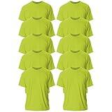 Gildan Adult Ultra Cotton T-Shirt, Style G2000, Multipack, Safety Green (10-Pack), Large