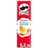 Pringles Potato Crisps Chips, Lunch Snacks, On-The-Go Snacks, Lightly Salted, 5.2oz Can (1 Can)