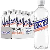 Propel, Peach, Zero Calorie Sports Drinking Water with Electrolytes and Vitamins C&E, 16.9 Fl Oz (Pack of 12)