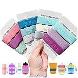 3 Piece Personalized Baby Bottle Labels for Daycare School Summer Camp Customized Children's Water Bottle Name Bands Custom Engraved Reusable Silicone Cup Bands Labels