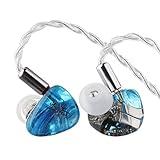 Linsoul Kiwi Ears Orchestra Lite Performance Custom 8BA in-Ear Monitor IEM with Detachable 4-core 7N Oxygen-Free Copper OFC Cable, Handcrafts Faceplate for Audiophile Studio Musician (Blue)