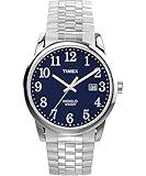 Timex Men's Easy Reader Classic 38mm Watch - Silver-Tone Expansion Band Blue Dial Silver-Tone Case