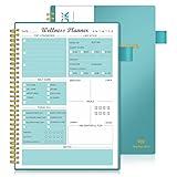 Wellness Planner & Food Journal, Daily Diet & Health Journal with Weight Loss, Wellness Journal Notebook for Tracking Fitness, Sleep, Nutrition, Meal, Habits, Pen Loop, Pocket,180 Days (7x10")