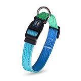 Roses&Poetry Dog Collars for Medium Dogs, Adjustable Durable Pet Collars for Small Medium Large Dogs (Bluegreen-M)