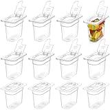 Geetery 12 Pack 1/9 Size 6'' Deep Polycarbonate Food Storage Containers with Lid Clear Stackable Plastic Food Pan Restaurant Commercial Storage Containers with Hinged Lids for Hotel Supplies