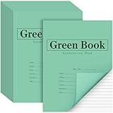 Skyygemm 50 Pack Green Exam Book Green Test Book, 8.5" x 11", 8 Sheets 16 Pages, Wide Ruled Saddle Stitched Examination Book for School Home Business Office (Green)