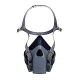 3M Reusable Respirator Half Facepiece 7503, NIOSH, 3M Cool Flow Valve, Dual Airline Supplied Air Compatible, Integrated Dropdown Suspension, Bayonet Connections, For Chemical Handling, Painting, Large