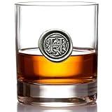 English Pewter Company 11oz Old Fashioned Rocks Glass With Monogram Initial - Unique Gifts For Men - Personalized Gifts With Your Choice of Initial (H) MON108