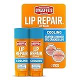 O'Keeffe's Lip Repair Lip Balm With Cooling Relief for Dry, Cracked Lips - Stick (Twin Pack) - Moisturizer for Extremely Cracked, Dry Lips