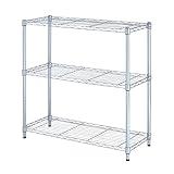 Alera ALESW833614SR 36 in. W x 14 in. D x 36 in. H Three-Shelf Residential Wire Shelving - Silver