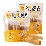 Ultra Chewy Double Treat Bones: Long-Lasting Dog Treats Made in USA for Large and Small Breeds, Highly Digestible, Ideal for Aggressive Chewers (Chicken, 2 Value Packs)