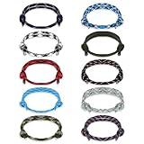 Mabor Nautical Braided Rope Bracelet, 20 Pcs Braided Rope Bracelet Sets Handmade Navy Cord Adjustable String Wave Bracelets for Men Friendship