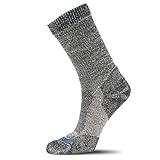 FITS Light Rugged Crew, Merino Wool Sock for Men and Women - Whole Foot Comfort, Ultimate Softness, Breathable, Odor Resistant, Hiking Socks, Made in USA, Coal, Large