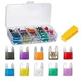QZTYTY 120PCS Car Fuses Assortment Kit, Automotive Fuses, Car Blade Fuse Kit with Puller Tool, Mini Fuses(2A/3A/5A/7.5A/10A/15A/20A/25A/30A/35A) Replacement Fuses for Car RV Truck Motorcycle Marine