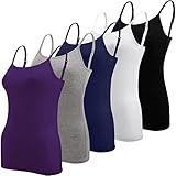 BQTQ 5 Pcs Women's Camisole Tank Top Spaghetti Strap Basic Camisoles for Women, XL