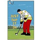 Aikiprety Funny Printed Golf Towel, Funny Golf Towel for Golf Bags with Clip, Golf Gift for Men Husband Boyfriend Dad, Birthday, Cristmas Gifts for Golf Fan - Just Tap It in
