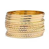 FUNOJOY Bangle Bracelets for Women,Plated Boho Indian Multi Stackable Bangles For Women Jewelry Gifts