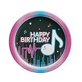 Amscan Internet Famous Happy Birthday Round Plates, 7" (8 Count) - Premium & Vibrant Party Plates, Perfect for Special Birthdays & Social Media Posting