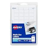 Avery Removable Print or Write Labels, White, 0.5 x 0.75 Inches, Pack of 1008 (5418)