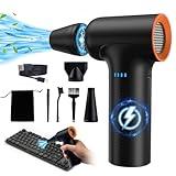 YEAHCO Compressed Air Duster - High Speed 300000RPM Electric Air Duster,120M/S 3 Gear 10000mAh Rechargeable Cordless Air Blower Turbo Fan, Jet Dry Blower for PC Computers Car Electronics