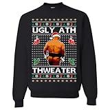 On Coast Ugly Ath Thweater Ugly Christmas Sweater Unisex Xmas Crewneck Sweatshirt, Black, L