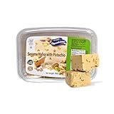 Sesame Halva with Pistachio – Delicious Sweet Israeli Snacks Sesame Tahini Treat Bars for Melt-in-Your Mouth Delight – Perfect Halva Pistachio for Any Occasion – Vegan, Kosher – 16OZ (454g)