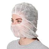 SAFEKO Polypropylene Hood, Disposable Catering Bonnets, Hairnet & Beard Cover Net for Work, Food Service (Comfort Fit, White, 100)