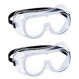 YunTuo 2 pack Safety Goggles, Adjustable,Lightweight Anti-Fog Protective Safety Glasses, Eye Protection, White