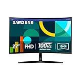 SAMSUNG 27" Essential S3 (S36GD) Series FHD 1800R Curved Computer Monitor, 100Hz, Game Mode, Advanced Eye Comfort, HDMI and D-sub Ports, LS27D366GANXZA, 2024