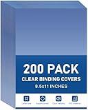 Dynta Binding Covers 200 Pack Clear Report Cover, 8 mil PVC Cover Sheets for Binding, Letter Size 8.5 x 11 Inches, Square Corners, Un-Punched, Office Supplies