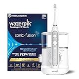 Waterpik Sonic-Fusion 2.0 Professional Flossing Toothbrush, Electric Toothbrush and Water Flosser Combo In One, White SF-04, Packaging May Vary