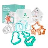 Tovla Jr. Sandwich Cutter and Sealer Set with Holder for Kids – Ultimate Lunch Set – Cute Cookie Cutters, DIY Lunchbox, Bento Box, Cool Breakfast Maker for Peanut Butter & Jelly Sandwiches