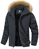 MAOYSSEN Men's Winter Coat Waterproof Warm Ski Snow Jacket Fur Hooded Parka Work Outerwear Snowboarding Jacket