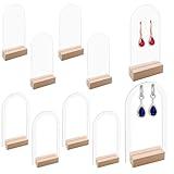 YHNTGB 10 PCS Acrylic earring display girl Arch clear acrylic holder with Wooden Bases for Studs Dangle Earrings Jewelry Dangling Slant Back Display Props Show Retail Store Marketing 2 types