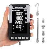 Mxmoonfree 1000N Digital Force Gauge Push Pull Gauge with USB Output, 3.9'' Large Screen, N/Kg/Lb Units, Calibration Certificate for Lab Tension Compression Load Plug Destructive Test (EF-1000N)