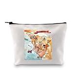 Zuo Bao Tuscany Map Gift Tuscany Traveler Tuscany Lovers Cosmetic Bag Tuscany Girls Trip Gift Tuscany Landscape Tuscany Travel Makeup Bag (Tuscany)