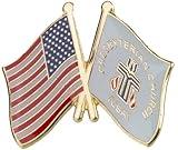 USA US American United States National Flag Presbyterian Church Christ Christian Christianity Protestant Christ Bible God Religion Crossed Flags Friendship Love Support 1" Enamel Pin
