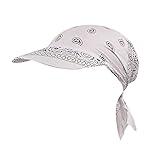 Women Bandana Baseball Cap Scarf Visor Caps Men's Cashew Flower Print Flat-Edge Baseball Hat Frat Boy (White, One Size)