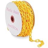 Stockroom Plus 1.5-Inch 100-Feet Plastic Chain Links - Weatherproof Privacy Safety Barrier for Fence and Gate (Yellow)