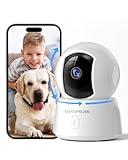 GOLSPARK Indoor Security Camera 2K, Pet Camera for Home Security, Dog Cam Pan/Tilt, Motion Tracking, 2-Way Audio, Night Vision Baby Monitor, Siren Alert, 24/7 Cloud &SD Card Storage, 2.4GHz