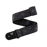 D'Addario Woven Guitar Strap - Guitar Accessories - Electric Guitar Strap, Acoustic Guitar Strap, Acoustic Electric Guitar Strap & Bass Guitar Strap - Moneterey Black Tubular